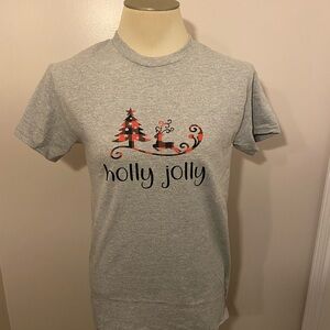 Gray 'Holly Jolly' Holiday T-Shirt 🌲 🦌 🛷